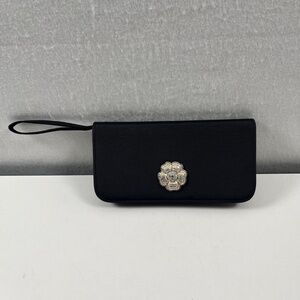 Eliza Gray Wristlet Clutch Black Rhinestone Evening Bag Special Occasion